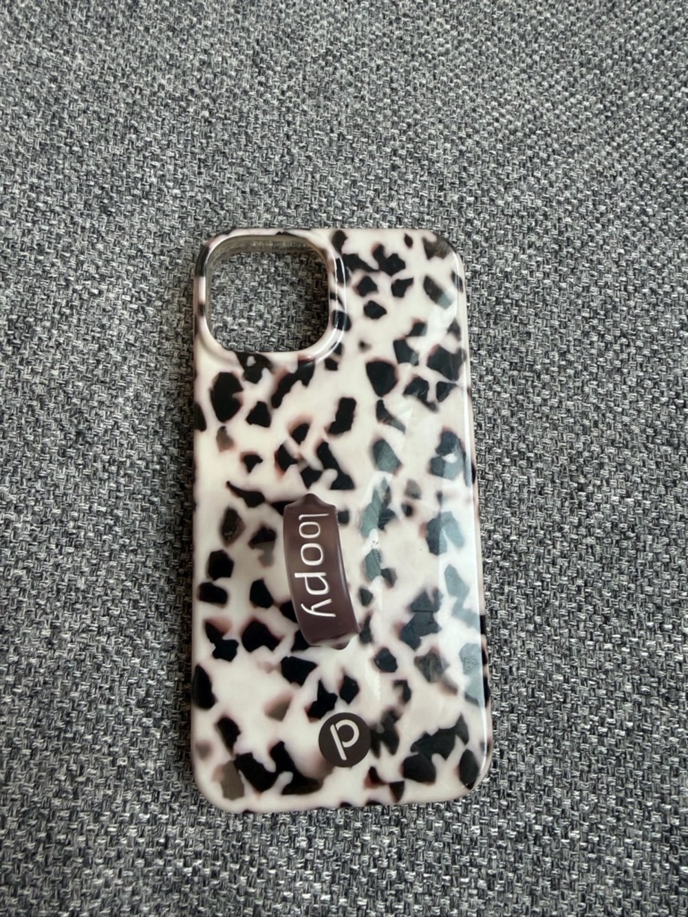 Loopy Case Leopard Print Black & White iPhone Case with Loop